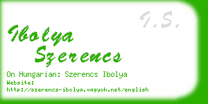 ibolya szerencs business card